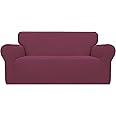 Easy-Going Stretch Loveseat Slipcover 1-Piece Sofa Cover Furniture Protector Couch Soft with Elastic Bottom for Kids Polyester Spandex Jacquard Fabric Small Checks (Loveseat, ASH Rose)