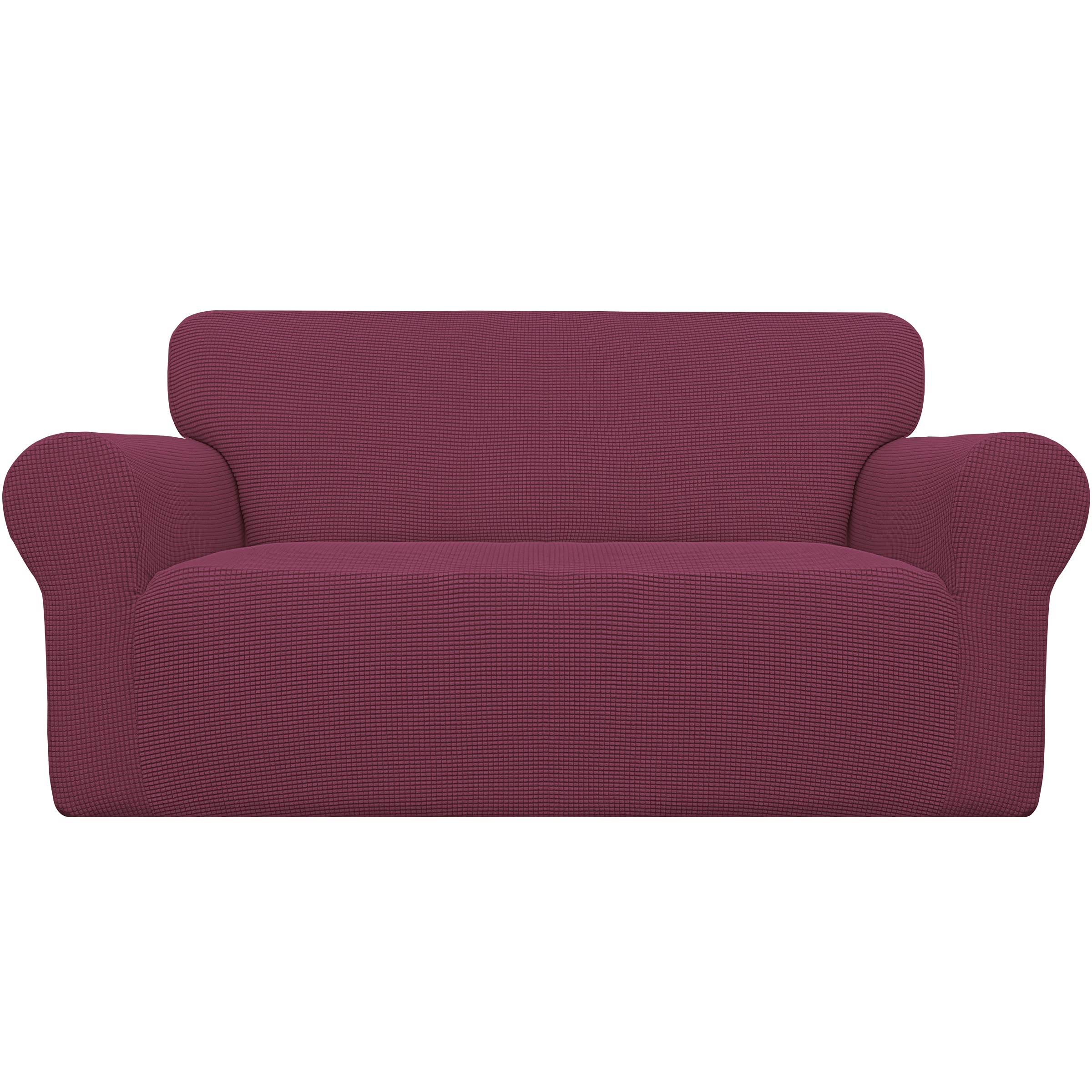 Easy-Going Stretch Oversized Loveseat Slipcover 1-Piece Sofa Cover Furniture Protector Couch Soft with Elastic Bottom for Kids Polyester Spandex Jacquard Fabric Small Checks Light Green