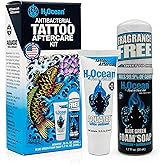 H2Ocean Antibacterial Tattoo Aftercare Kit-Blue Green Foam Soap(1.7 oz)&Aquatat Healing Ointment(0.75 oz)-For New & Old Tattoos-Moisturizing Natural Aloe Vera-Fragrance & Dye-Free Made in USA