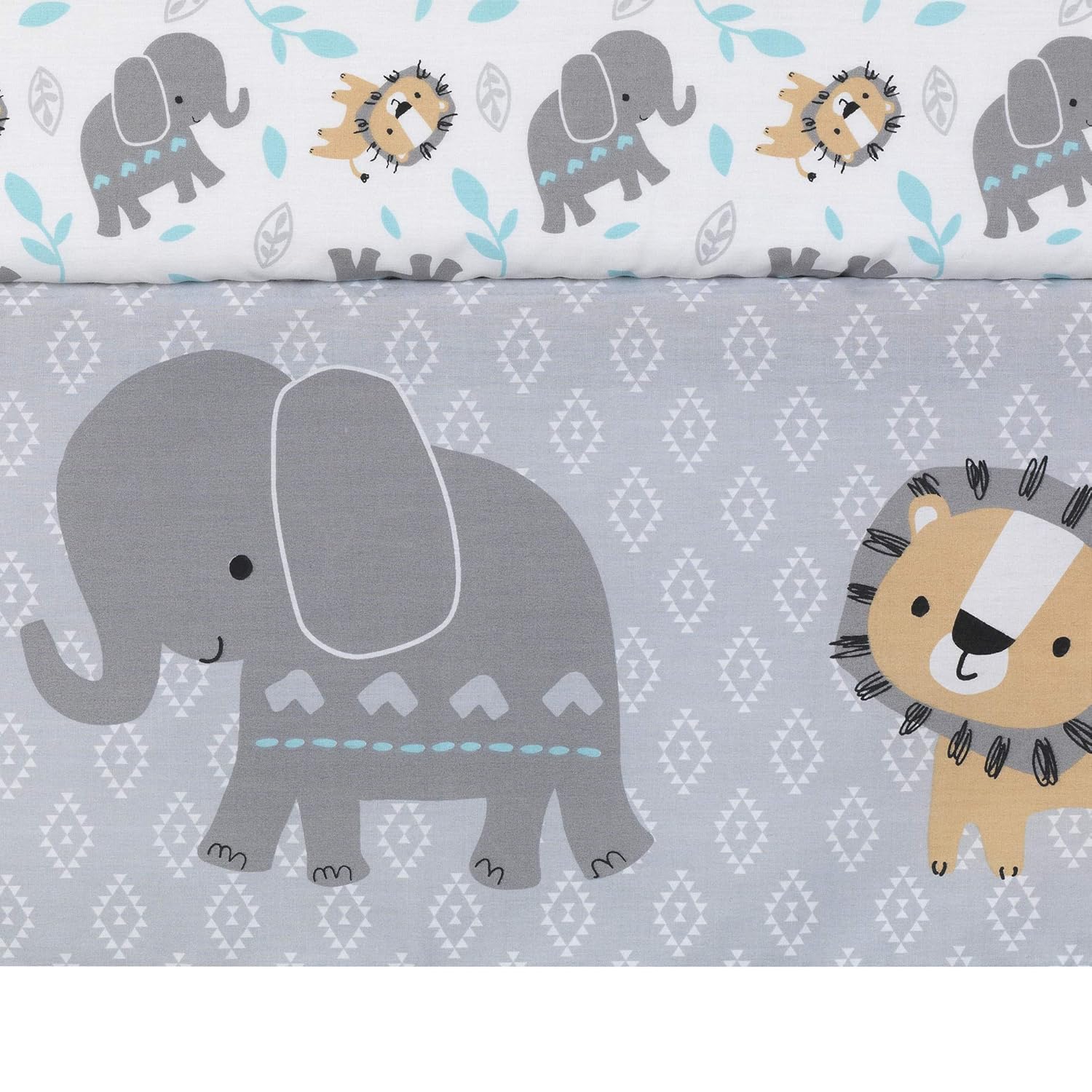 Bedtime Originals Jungle Fun 3-Piece Crib Bedding Set, Blue/Gray : Baby
