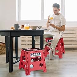 Delxo Folding Step Stool,Non-Slip Stool 13 inch