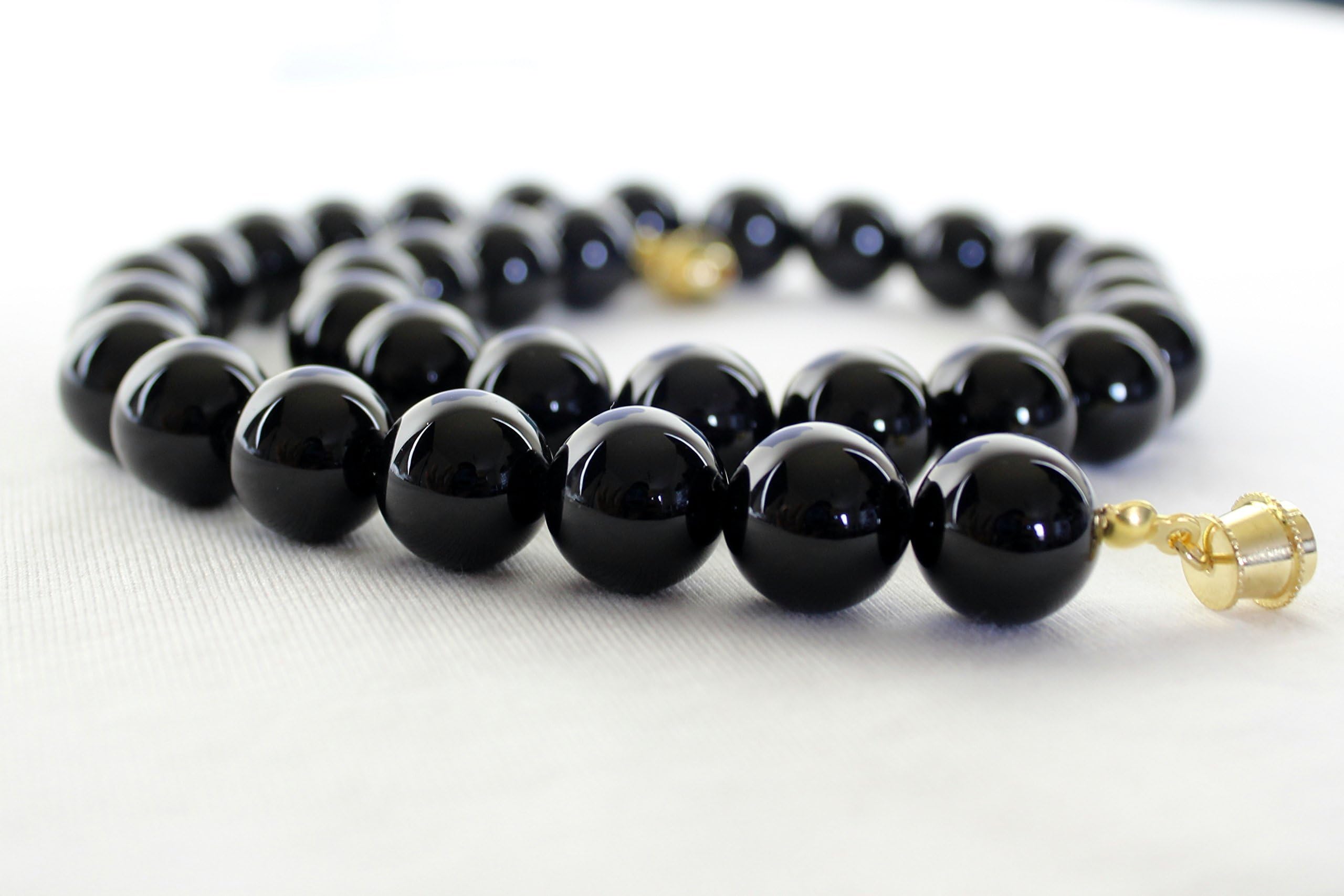 Black Onyx Necklace 12mm Beads Various Lengths Available