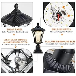 SCNYCUL Solar Post Lights Dusk to Dawn Outdoor
