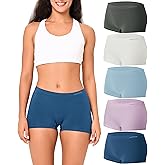 BAMBOO COOL Seamless Boyshort Underwear for Women Mid Waist Stretchy Panties Moisture Wicking Boxer Briefs 5 Pack