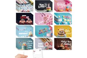 Kosiz 120 Pcs Birthday Cards 4 x 6 Inch Postcards Assorted Greeting Cards Blank Note Cards for Teacher Employee, 12 Styles