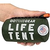 Go Time Gear Survival Life Tent • 2 Person Mylar Emergency Shelter Tube Tent + Paracord • All-Weather Protection for Camping,