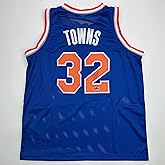 Facsimile Autographed Karl-Anthony Towns New York Blue Reprint Laser Auto Basketball Jersey Size Men's XL