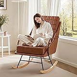 VECELO Rocking Chair Nursery, Oversize Leather