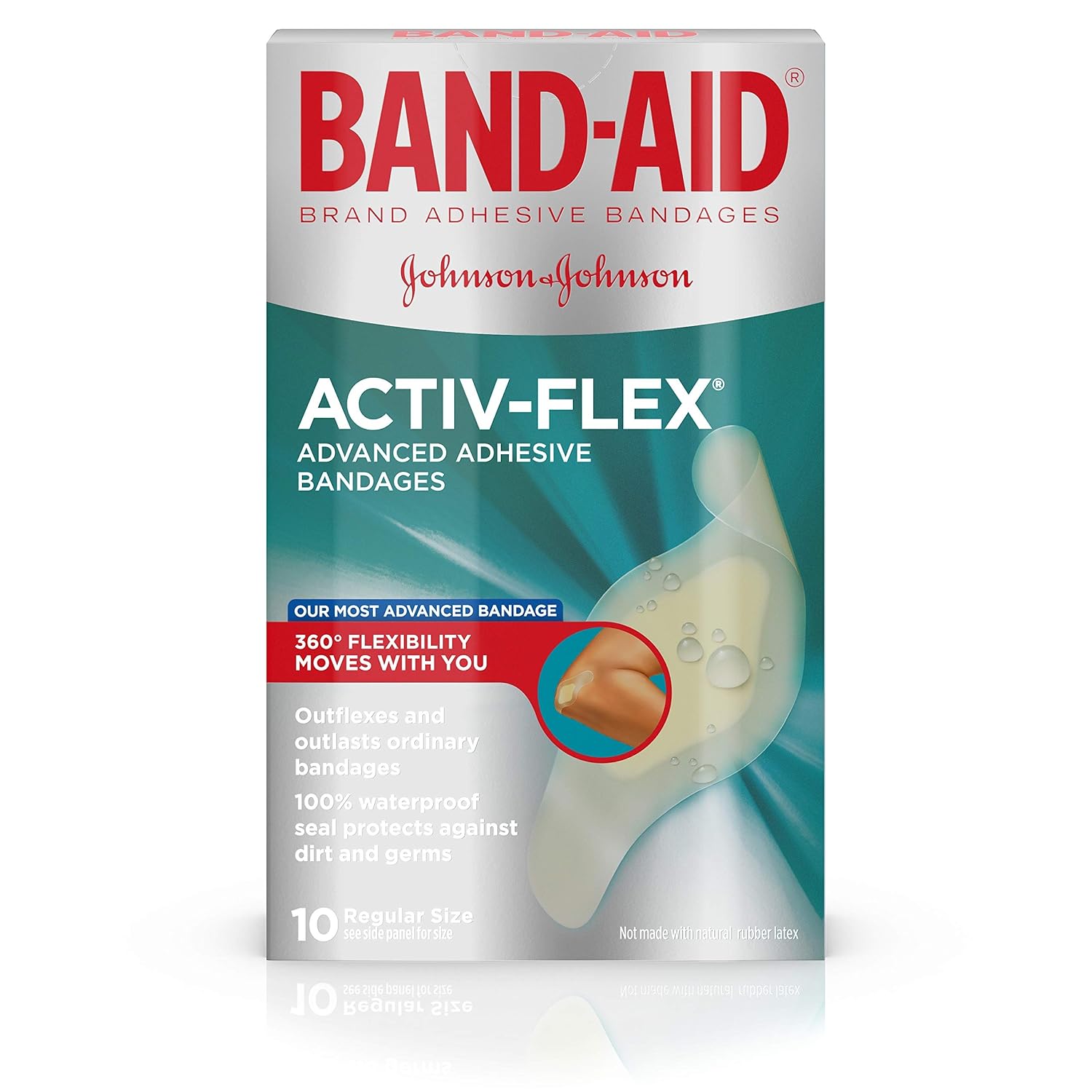 Band-Aid Brand Adhesive Bandages Activ-Flex Regular, 10 Count Box (796793021673)