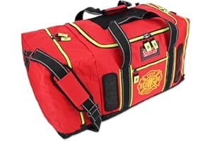 LIGHTNING X PRODUCTS Newly Redesigned Lightning X Firefighter Fireman Quad-vent Turnout Gear Bag w/Helmet Compartment, Mesh Vents & Maltese Cross for First Responder