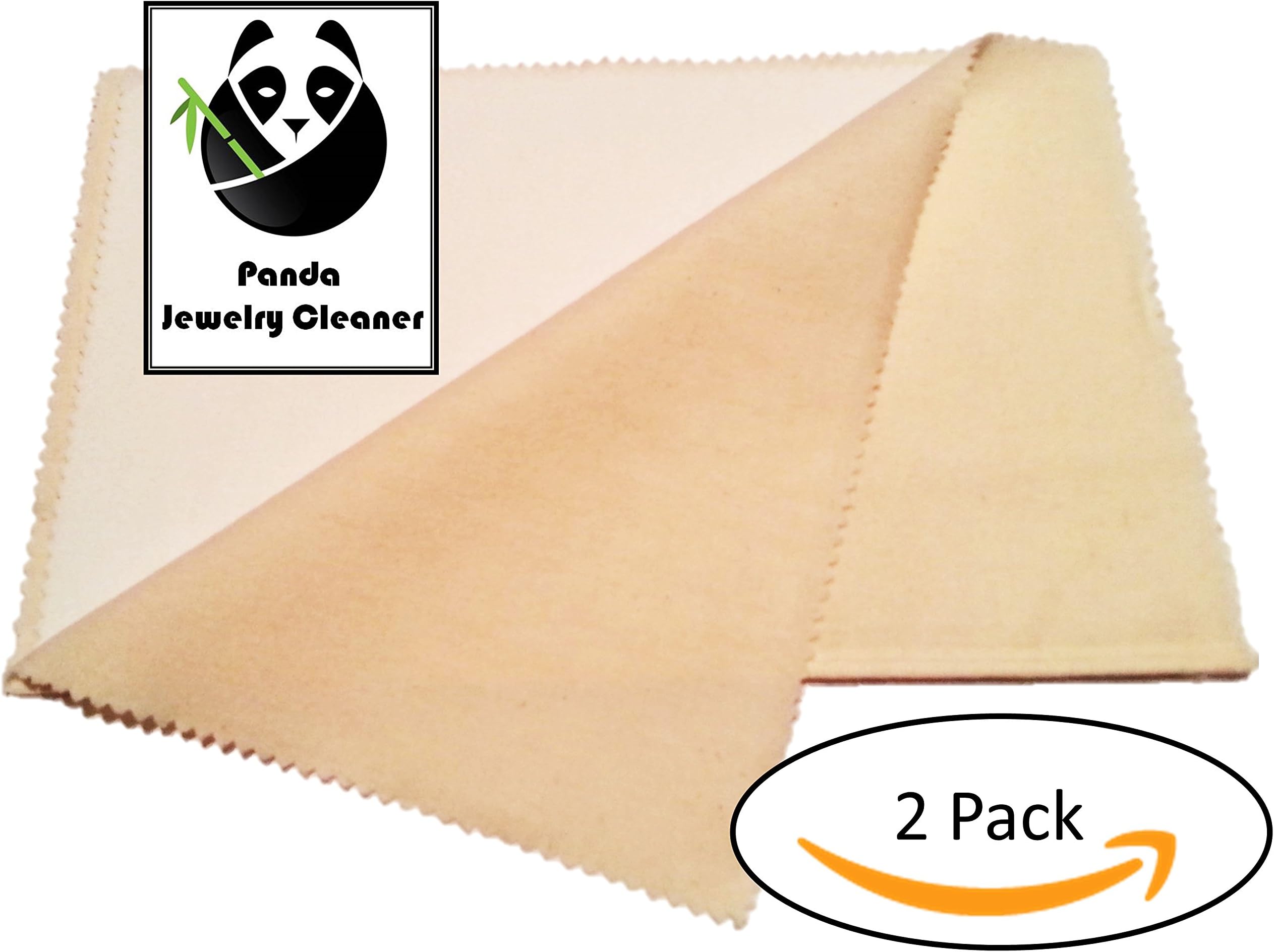 Panda Jewelry Cleaner - 12" x 15" Polishing Cloth for Silver, Gold, Platinum - Perfect for Pandora Jewelry (2 pack)