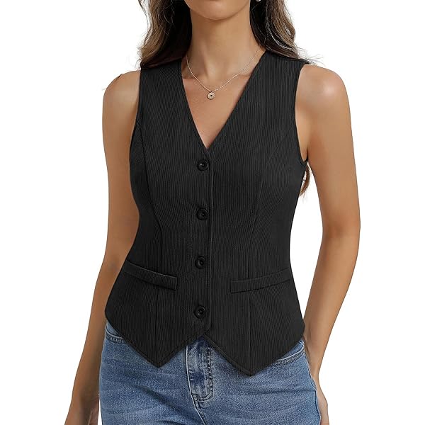 【未使用】2WAY LADY BLOUSE WITH VEST ZXZY Long Vest for Women Sleeveless Knit Cardigan Open Front