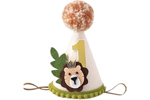 AGKVW Safari 1st Birthday Hat for Boys - Lion Theme First Birthday Crown, Wild One Birthday Decoration, Jungle Safari BirthdaySafari 1st Birthday Hat for Boys - Lion Theme First Birthday Crown, Wild One