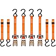 SMARTSTRAPS 10-Foot Ratchet Straps (4pk) – 3,000 lbs Break Strength – 1,000 lbs Safe Work Load Haul Heavier Loads Like Motorcycles, Boats and Large Appliances – Heavy-Duty Padded Tie-Downs, ORANGE (149)