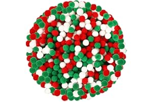 SEPGLITTER Christmas Pom Poms Balls, 600 Pieces Red Green White Pompoms Pom Poms for Crafts Making DIY Holiday Christmas Decorations Supplies (3colors, 1.5 cm )