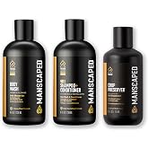 MANSCAPED® Fresh Start Kit, Men’s Daily Shower & Deodorant Set with Body Wash (8oz), 2-in-1 Shampoo & Conditioner (8oz), Crop