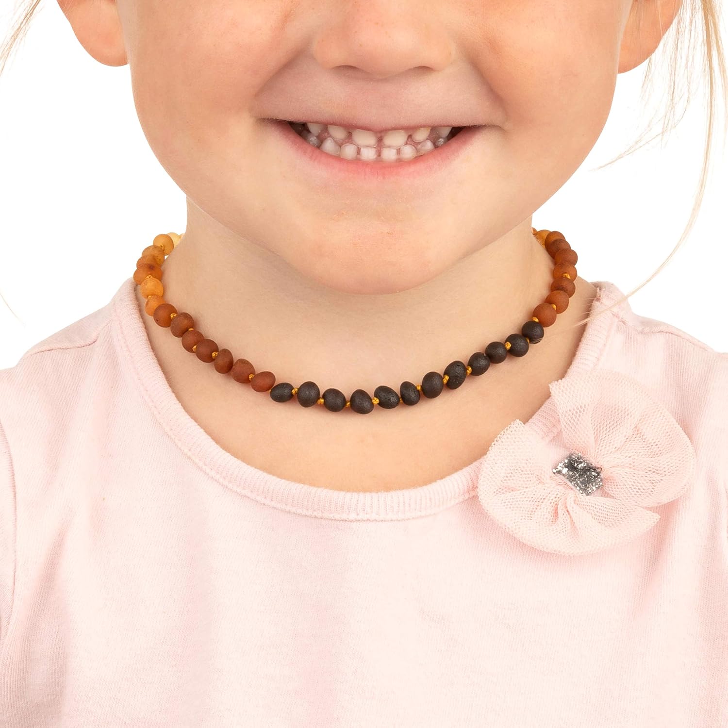 Meraki Amber Necklace - Raw Unpolished Baroque Amber Necklace | Certified Genuine Amber Necklace | Rainbow Color (11.5 Inches): Health & Personal Care