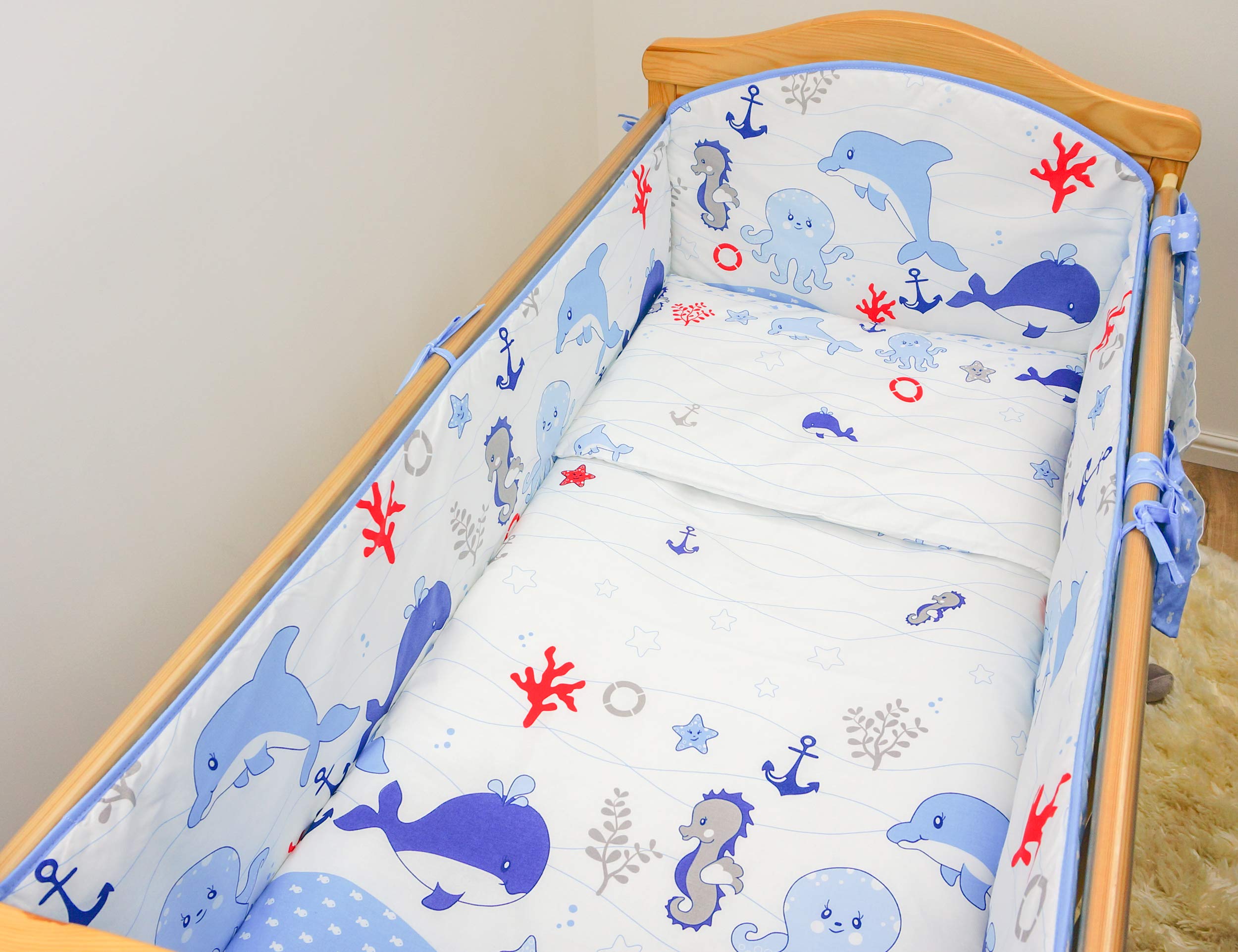 Baby Comfort Cot Bedding All Round Bumper For 140x70 Cm