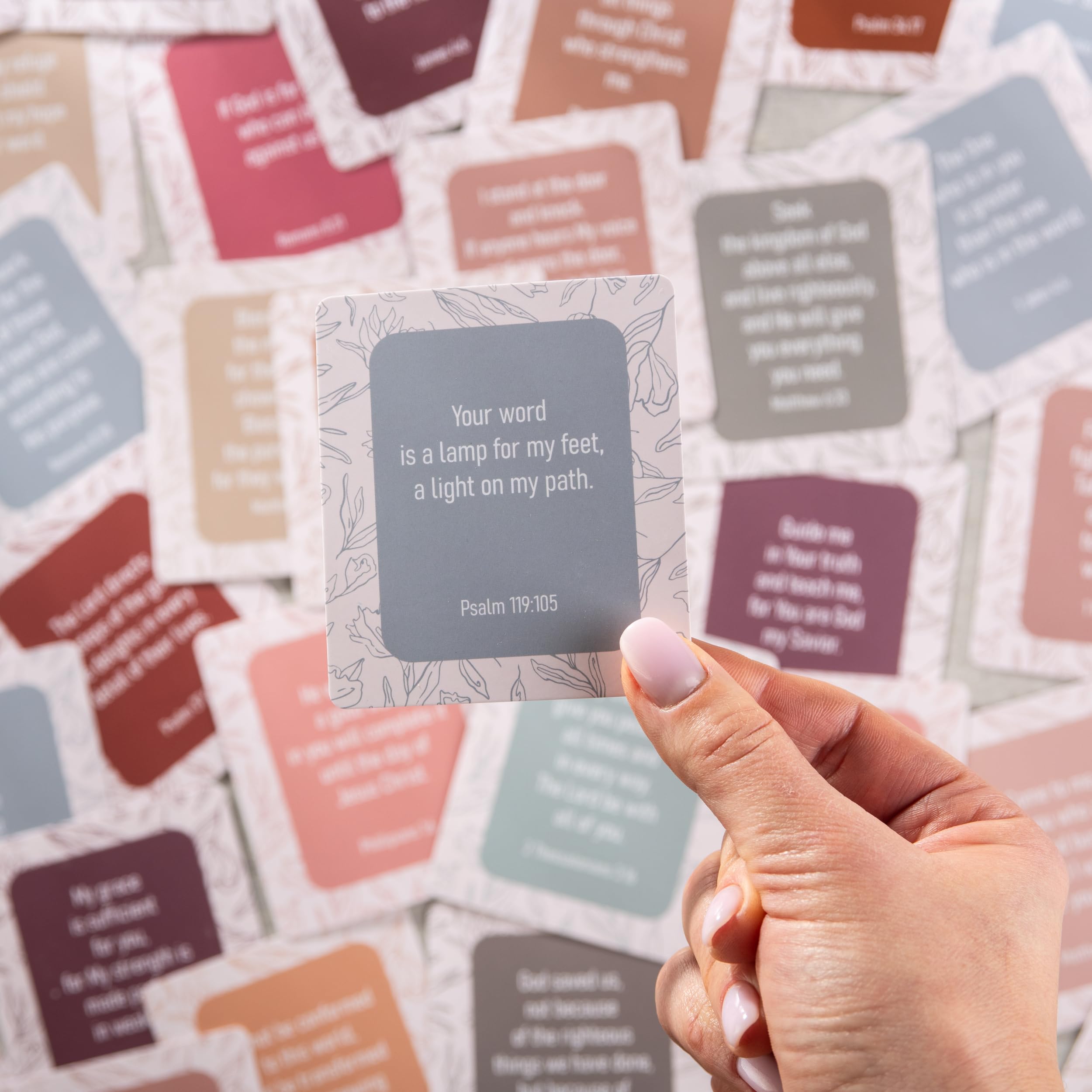 DIVERSEBEE Bible Verse Cards, 60 Unique, Assorted Mini Scripture Encouragement Motivational Inspirational Prayer Cards, Christian Bible Gifts (Delicate), 210 x 290 mm