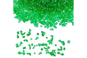 YGFRSTO Aquarium Fish Tank Gravel 1 Pound Crushed Glass for Aquarium Decorations, Crafting Projects, Potted Plants Top-Dress, Vase Filler, Fairy Garden Decor, Home Decor (Green)