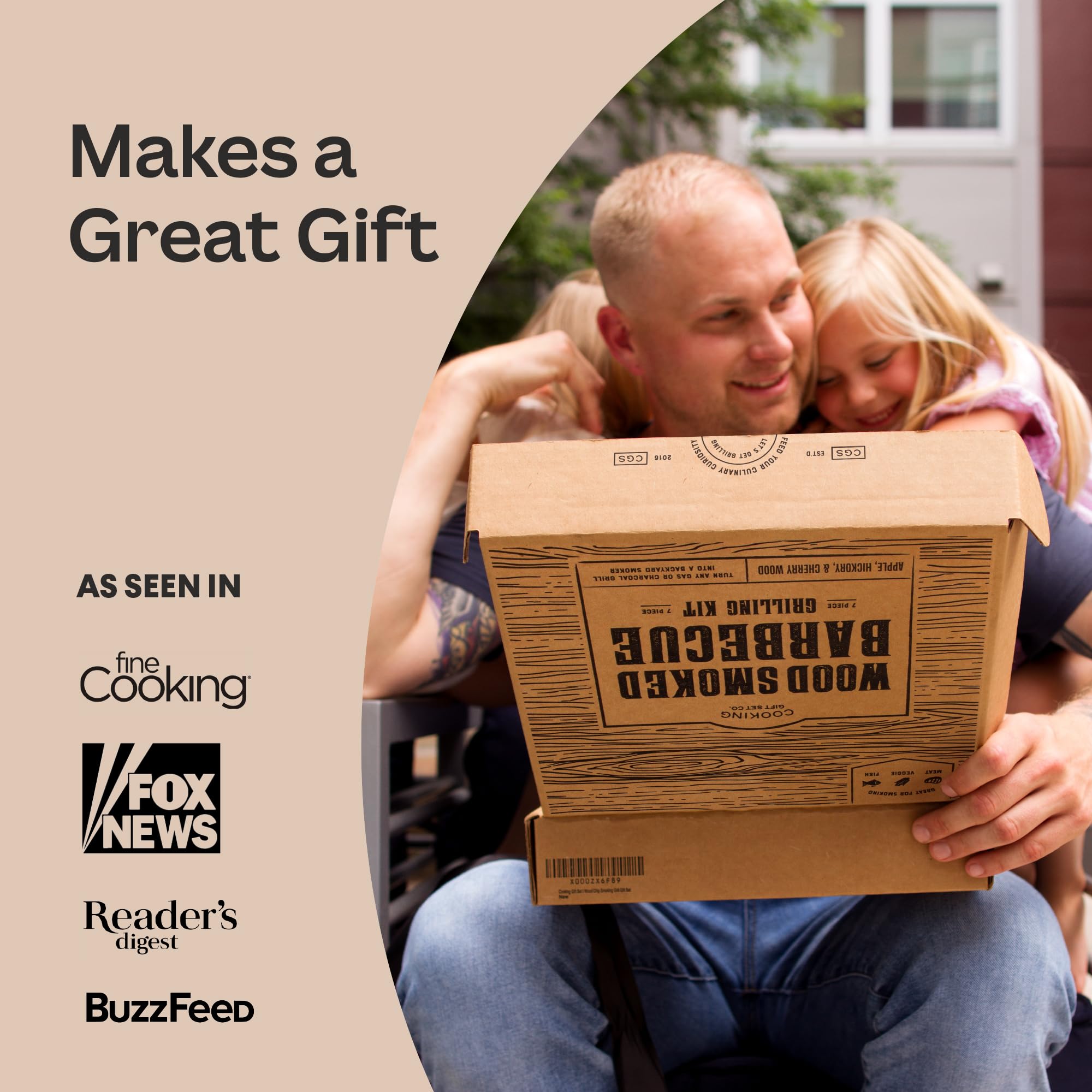 Deluxe Smoker Box for Gas Grilling - Complete BBQ Smoker Box Kit with Wood Chips, Stainless Steel Smoke Box for Gas Grill & Charcoal, Thermometer, Scraper & Recipes - Smoker Accessories Gifts for Men