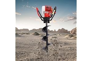 GOSHET 43CC 2-Stroke Gas Powered Earth Auger Post Hole Digger with 8" Drill, 1.7HP Hole Digging Machine Auger Spiral Drill Bit Borer Fence Ground Drill for Garden & Lawn Digging Planting Drilling