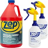Zep Concentrated Premium Carpet Shampoo &ndash; Deep Clean Carpets &amp; Remove Tough Stains &ndash; 1 Gallon E-Z Fill Sprayer 2-Pack &ndash; Bundle