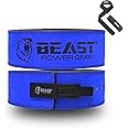 Beast Power Gear Weight Lifting Belt Lever Buckle 10MM 13MM Thick & 4 Inches Free Strap Weightlifting, Powerlifting, Deadlifts, Squats Men Women