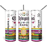 KKOANA Chingona Y Toxica 20oz Skinny Tumbler Travel Mug Stainless Steel Tumbler With Lid- Bottle Vacuum Insulated Souvenir Gifts For Her Mexico Latina (Chingona Xtra)