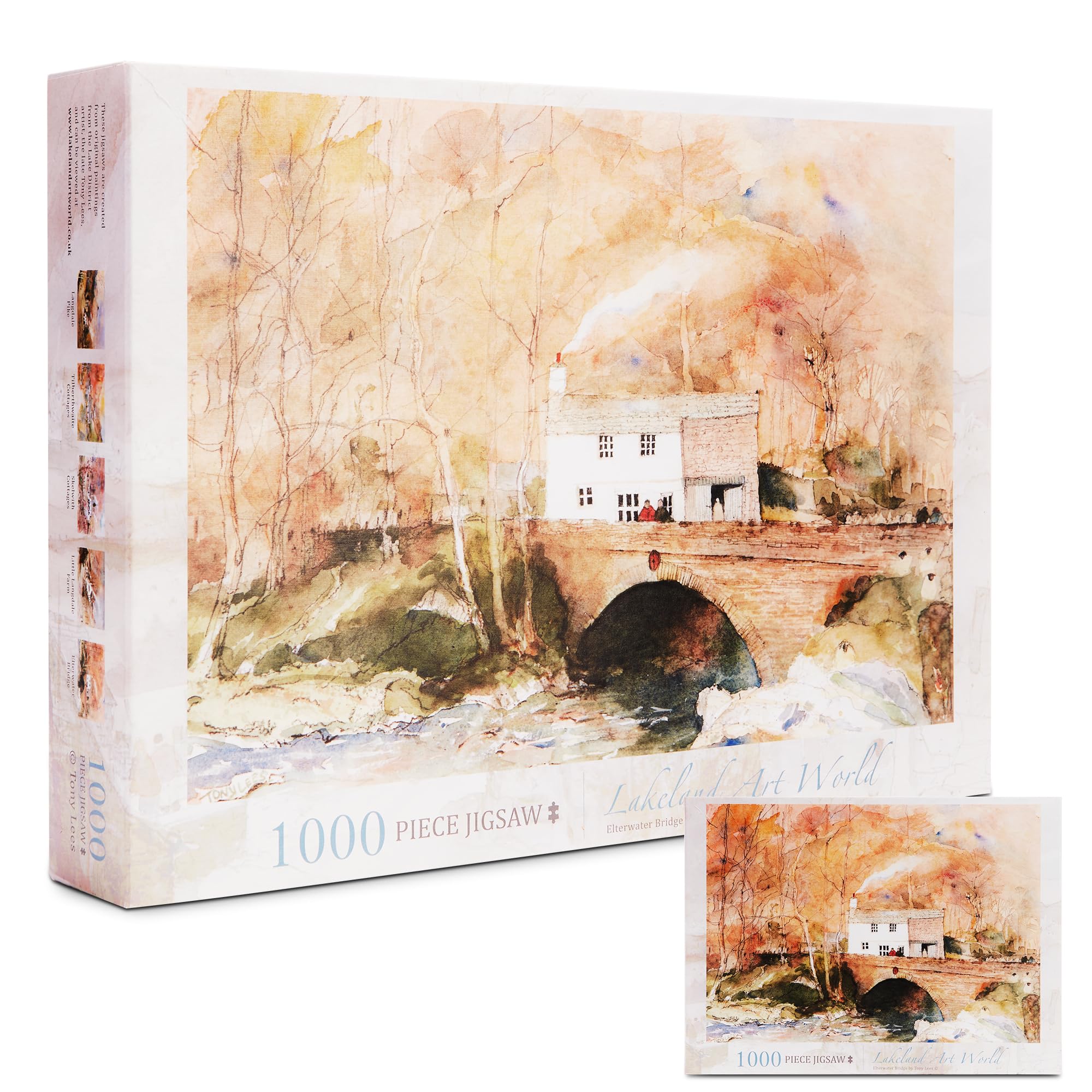 Jigsaw Puzzle, 1000 Pieces, Elterwater Bridge, Lake District, Lakes, taken from an Artists Rare Collection of Beautiful Watercolour Artwork