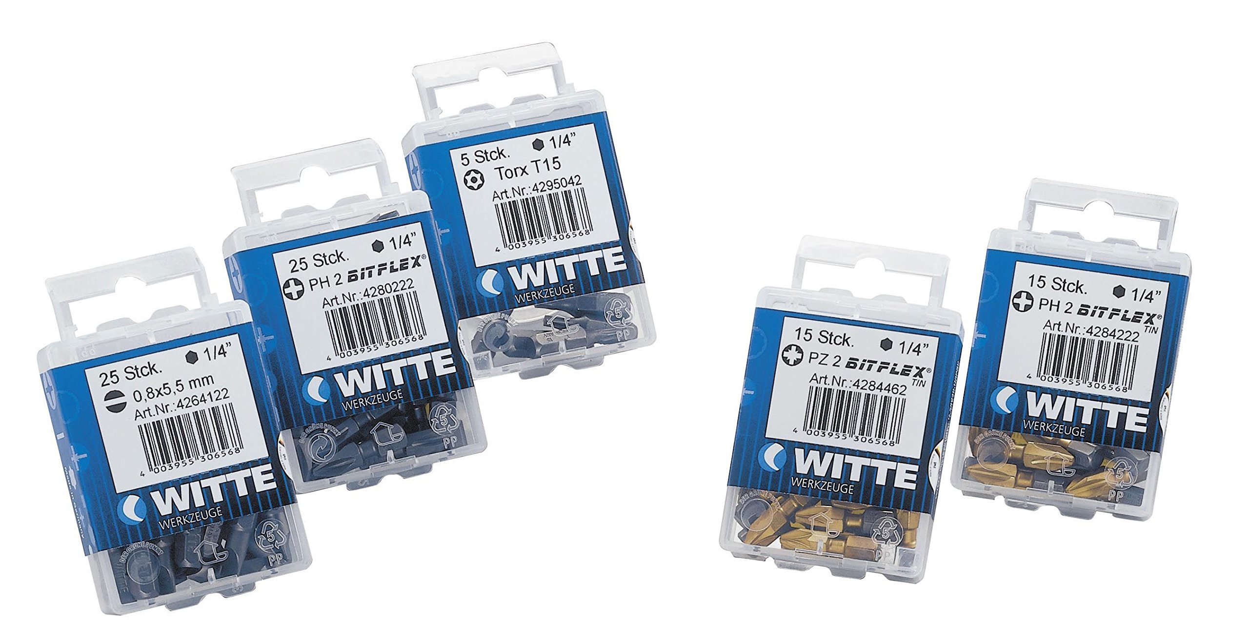 Witte 426410 – Pack of 25 Flat Screwdriver Bits, 4 X 50 mm, in box