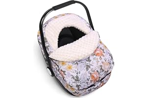 Metplus Winter Baby Car Seat Cover, Blanket-Style Winter Car Seat Canopy for Babies, Warm Plush Fleece Baby Carrier Cover for Infant Boys Girls