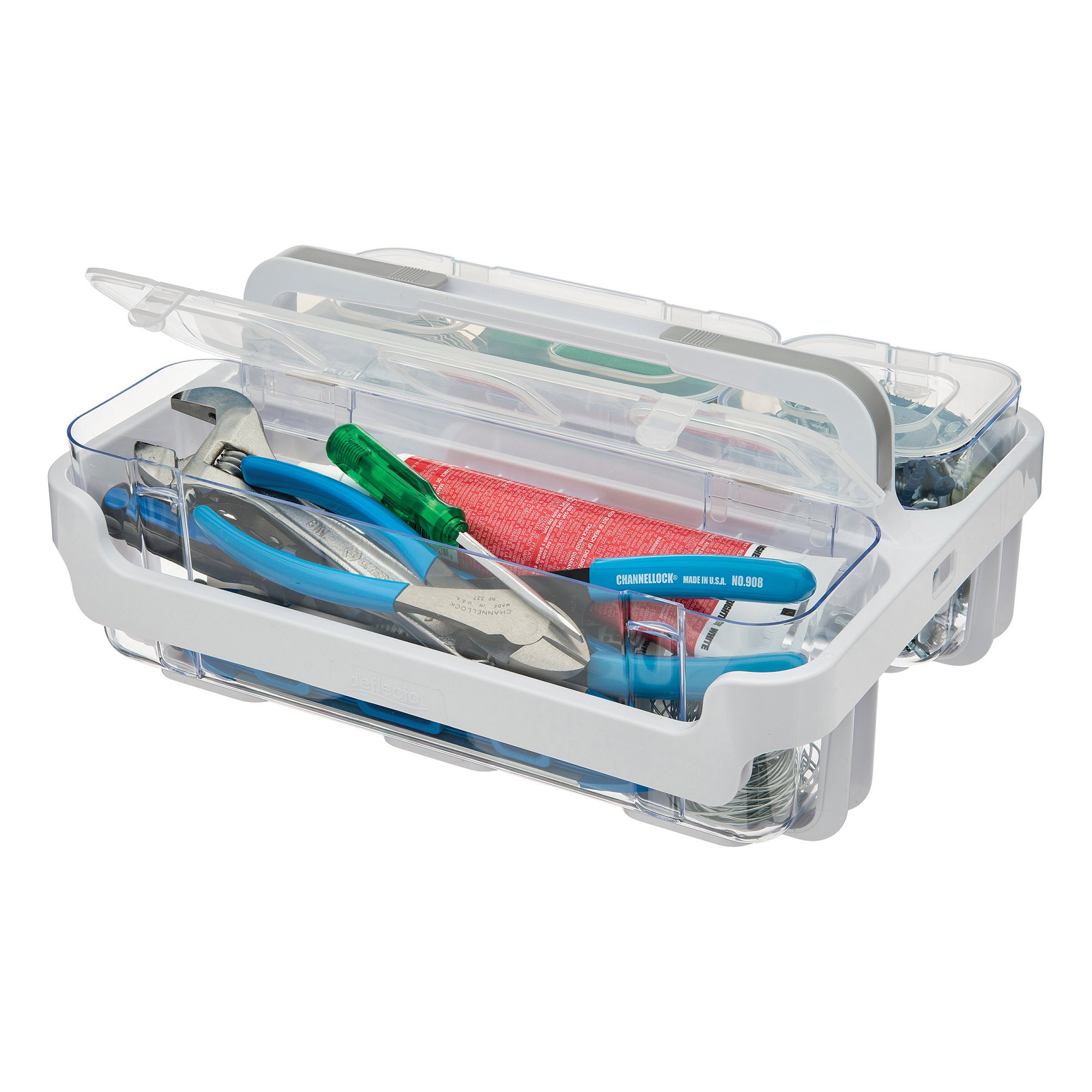 Deflecto Desk Supplies Organizer Caddy, Three Clear Compartments (29003