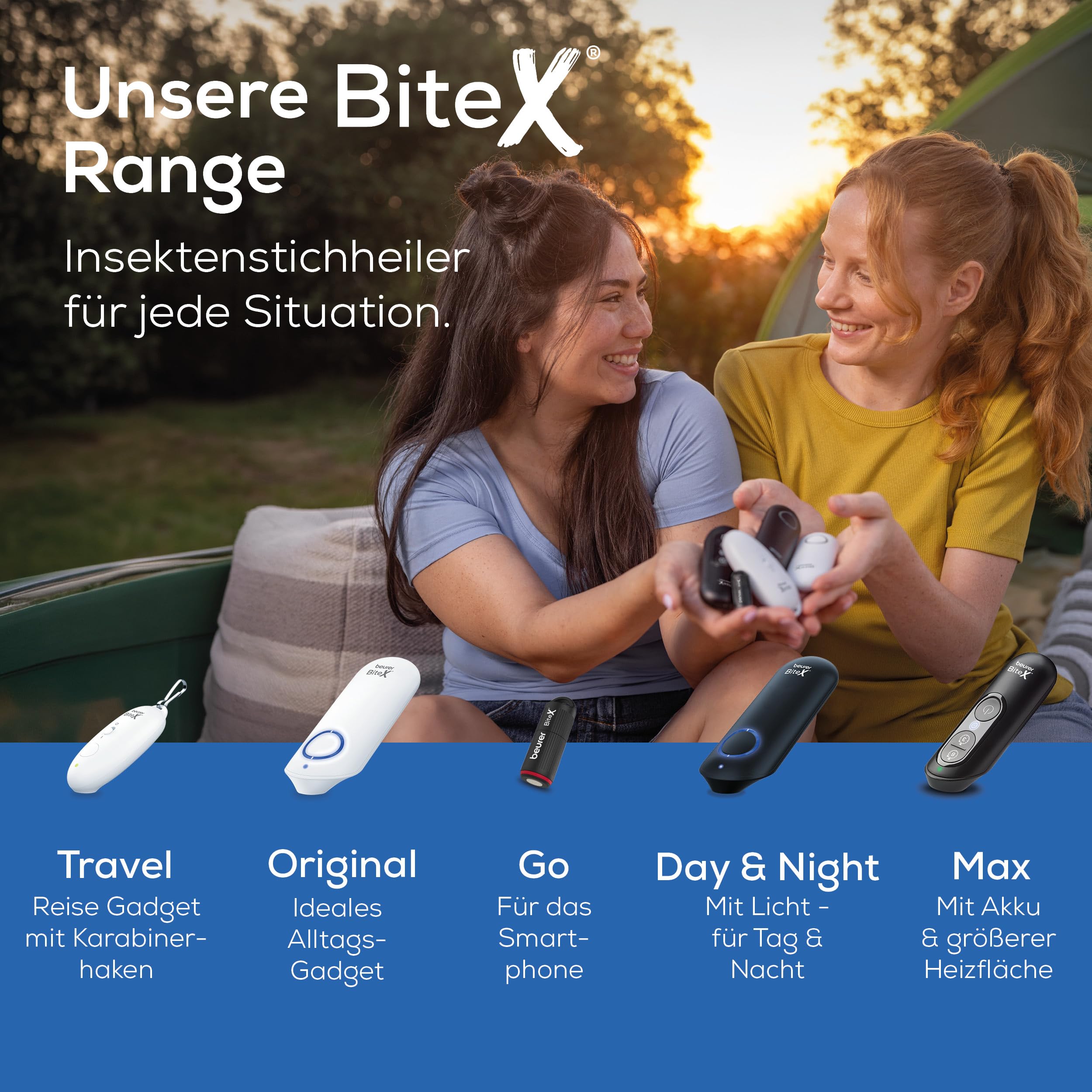Beurer BiteX Go Deep Black Insektenstichheiler für Smartphone, Mückenstich Hitzestift gegen Juckreiz & Schwellungen durch Wärme, elektrischer Stichheiler Handy für Android & iPhone (USB-C), mit Licht 9