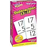 Trend Enterprises: Subtraction 13-18 Skill Drill Flash Cards, Exciting Way for Everyone to Learn, Self-Checking Design, Great