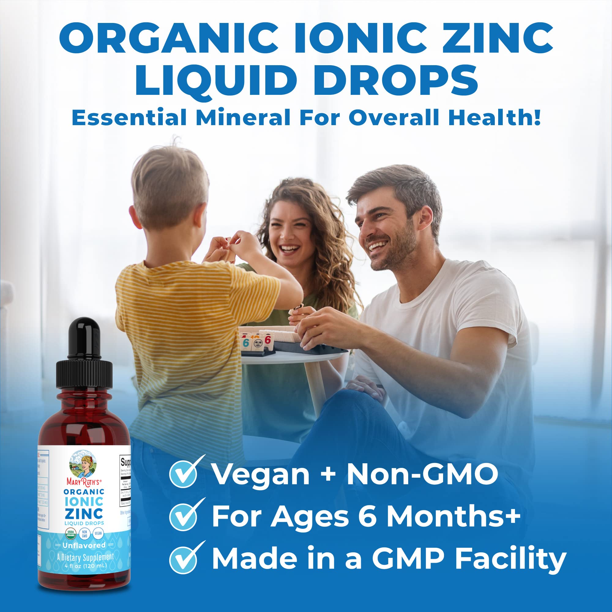 MaryRuth Organics, Ionic Zinc Liquid Drops for Immune Support