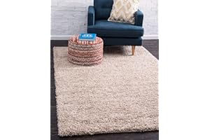 Unique Loom Solid Shag Collection Area Rug (9' x 12' Rectangle, Taupe)