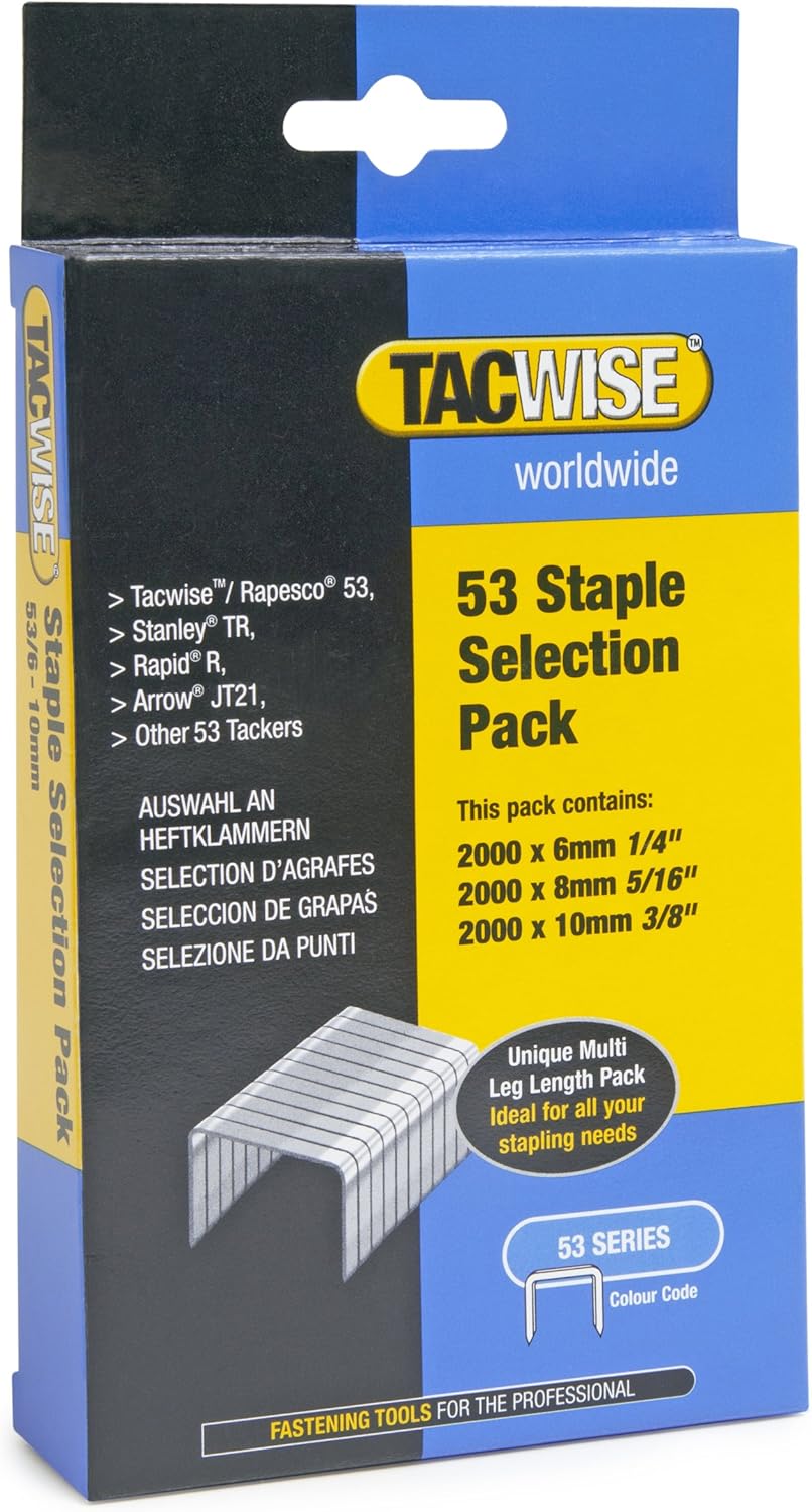 Tacwise Assorted Staples for Staple Gun 53 Series 6 to 10mm (6,000 Pieces) Amazon.co.uk DIY