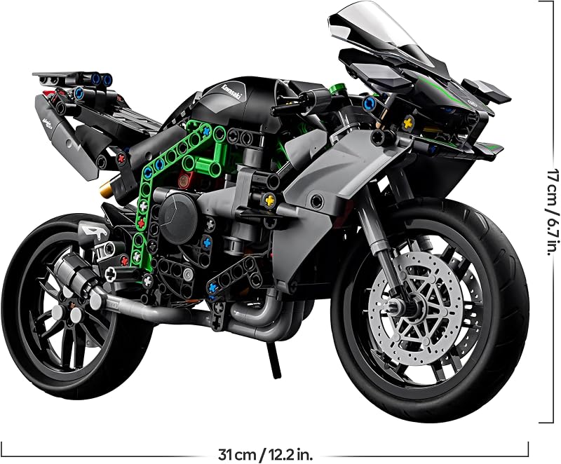Technic Kawasaki Ninja H2R Motorrad, Geschenk für Kinder & Erwachsene zum Geburtstag, Dekoration, Spielzeug, Modell für Jungen und Mädchen ab 10 Jahren 42170