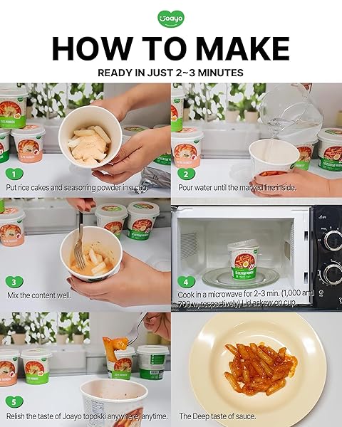 JOAYO CHEESE TTEOKBOKKI RICE CAKES W/SPICY & RICH FLAVORFUL SAVORY SAUCE [2-PACK] KOREAN STREET FOOD EASY K-FOOD INSTANT MICROWAVABLE SNACK MULTICOLOR