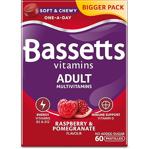 Bassetts Vitamins Adult Raspberry & Pomegranate Flavour Multivitamins 60 Gummy Pastilles
