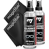 MagicFiber Glasses Cleaner Spray &amp; Cloth Kit, Eye Glass &amp; Lens Cleaner | Great for Eyeglass Cleaning, Phone, VR &amp; Reading Glasses