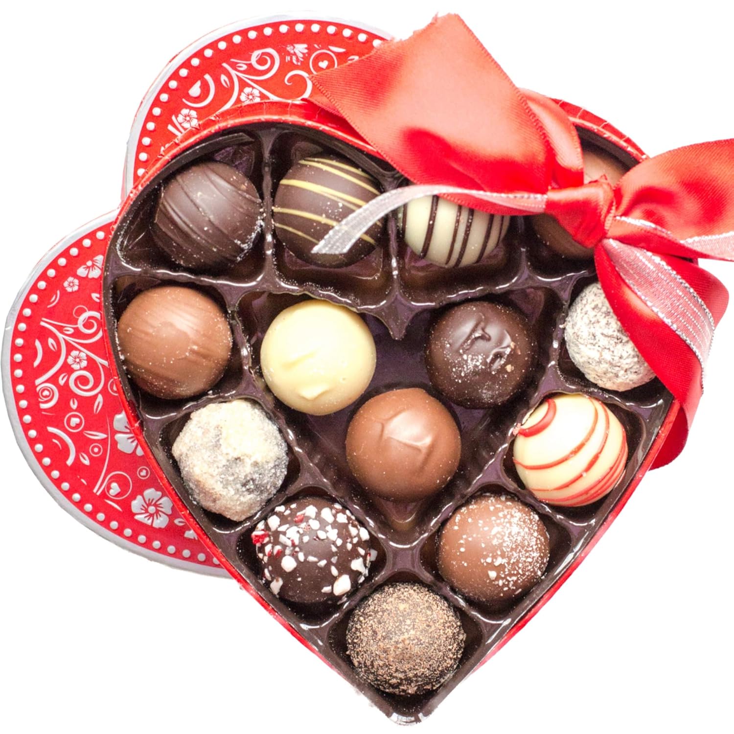 Amazon Com Gourmet Valentines Chocolate Truffles Heart Gift Box