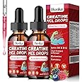 Creatine HCL Liquid Drops for Men & Women, Creatine Hydrochloride with L-Carnitine, L-Glutamine, BCAA, Vitamin B12 & B6 for Muscle Growth & Recovery-Vegan, Mixed Berry Flavor Flavor, 4 Fl Oz
