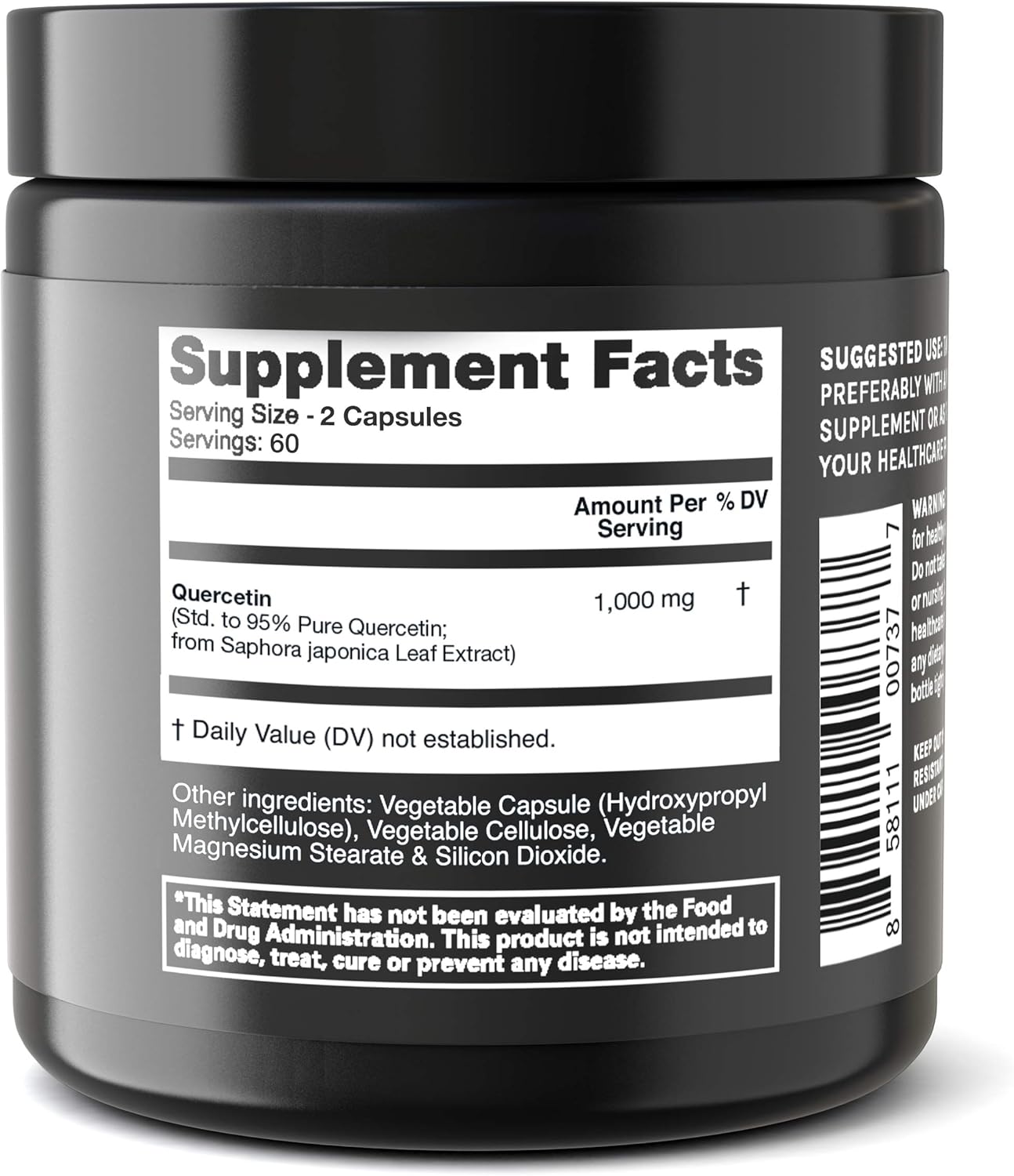Ultra High Purity Quercetin Capsules - 95%+ Pharmaceutical Grade - 1000mg Per Serving - Naturally Supports Immune Response - 120 Capsules Quercetin Supplement: Health & Personal Care