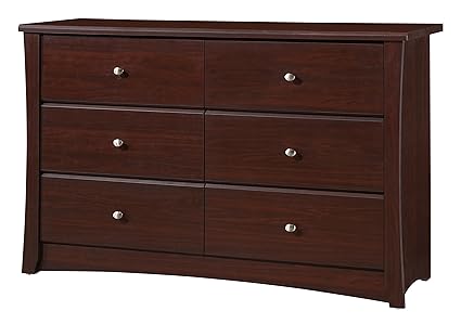 crescent 6 drawer double dresser