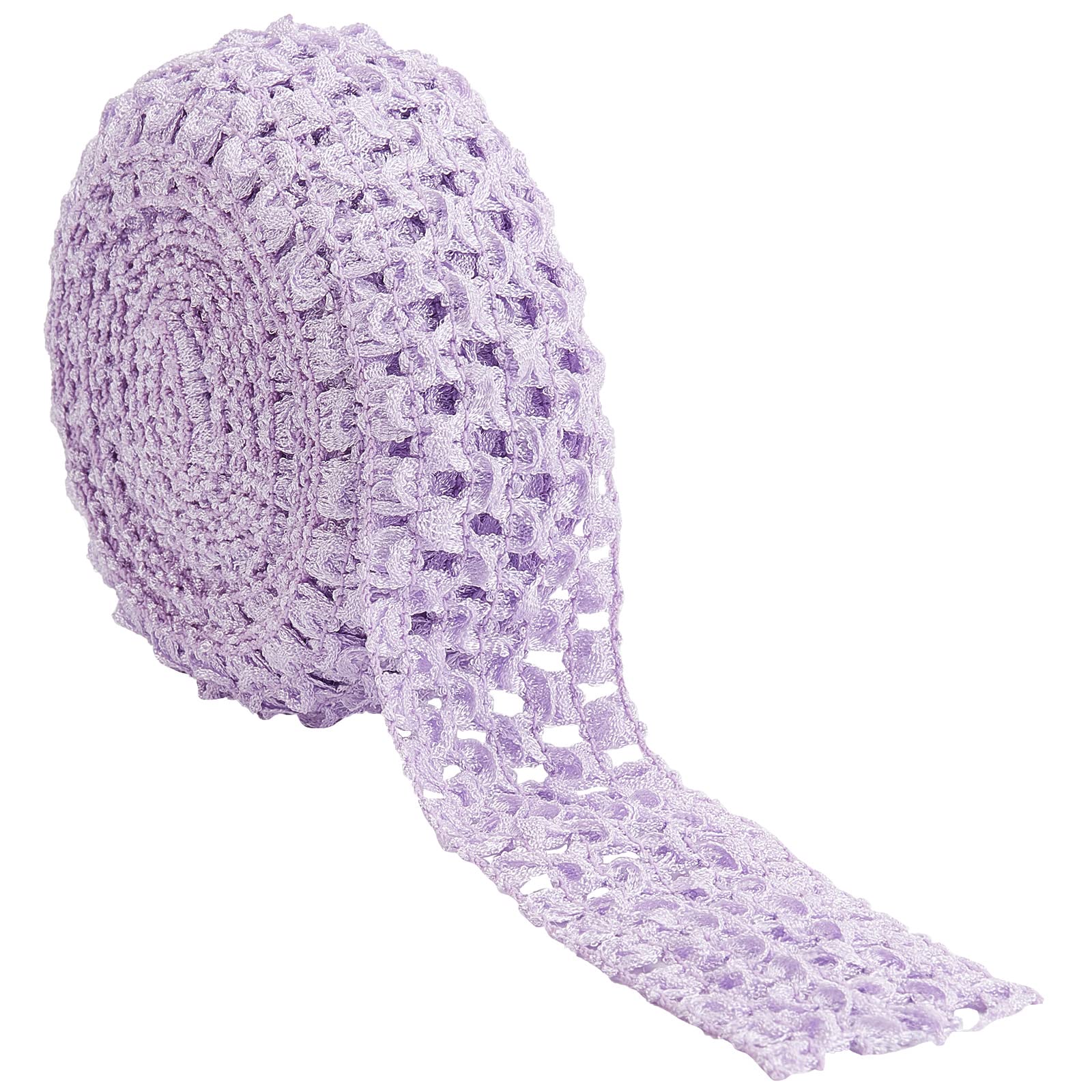 GORGECRAFT 5.5 Yards 1.6" Wide Elastic Crochet Headband Ribbon Polyester Crochet Stretch Trim Fabric for Hair Accessories Tube Top Hair Band Making, Lilac