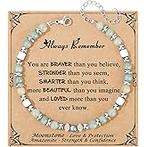 JoycuFF 𝗚𝗶𝗳𝘁𝘀 𝗳𝗼𝗿 𝗪𝗼𝗺𝗲𝗻 𝗠𝗼𝗼𝗻𝘀𝘁𝗼𝗻𝗲 𝗕𝗿𝗮𝗰𝗲𝗹𝗲𝘁 Amazonite Colorful Imperial Jasper Stainless Steel Beads Bracelets, Valentines Mothers Day Birthday Christmas Graduation Gifts