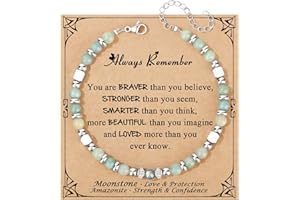 JOYCUFF 𝗚𝗶𝗳𝘁𝘀 𝗳𝗼𝗿 𝗪𝗼𝗺𝗲𝗻 𝗠𝗼𝗼𝗻𝘀𝘁𝗼𝗻𝗲 𝗕𝗿𝗮𝗰𝗲𝗹𝗲𝘁 Amazonite Colorful Imperial Jasper Stainless Steel Beads Bracelets, Graduation Mothers Day Christmas Birthday Gifts for Her Women