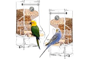 Hosukko 2PCS No Mess Bird Feeder, Transparent Acrylic, Reducing Waste, Suitable for Small Birds